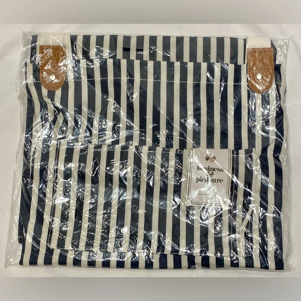 Business & Pleasure Co. Navy and White Stripe Apron, NWT